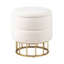 Ivory Boucle Storage Stool